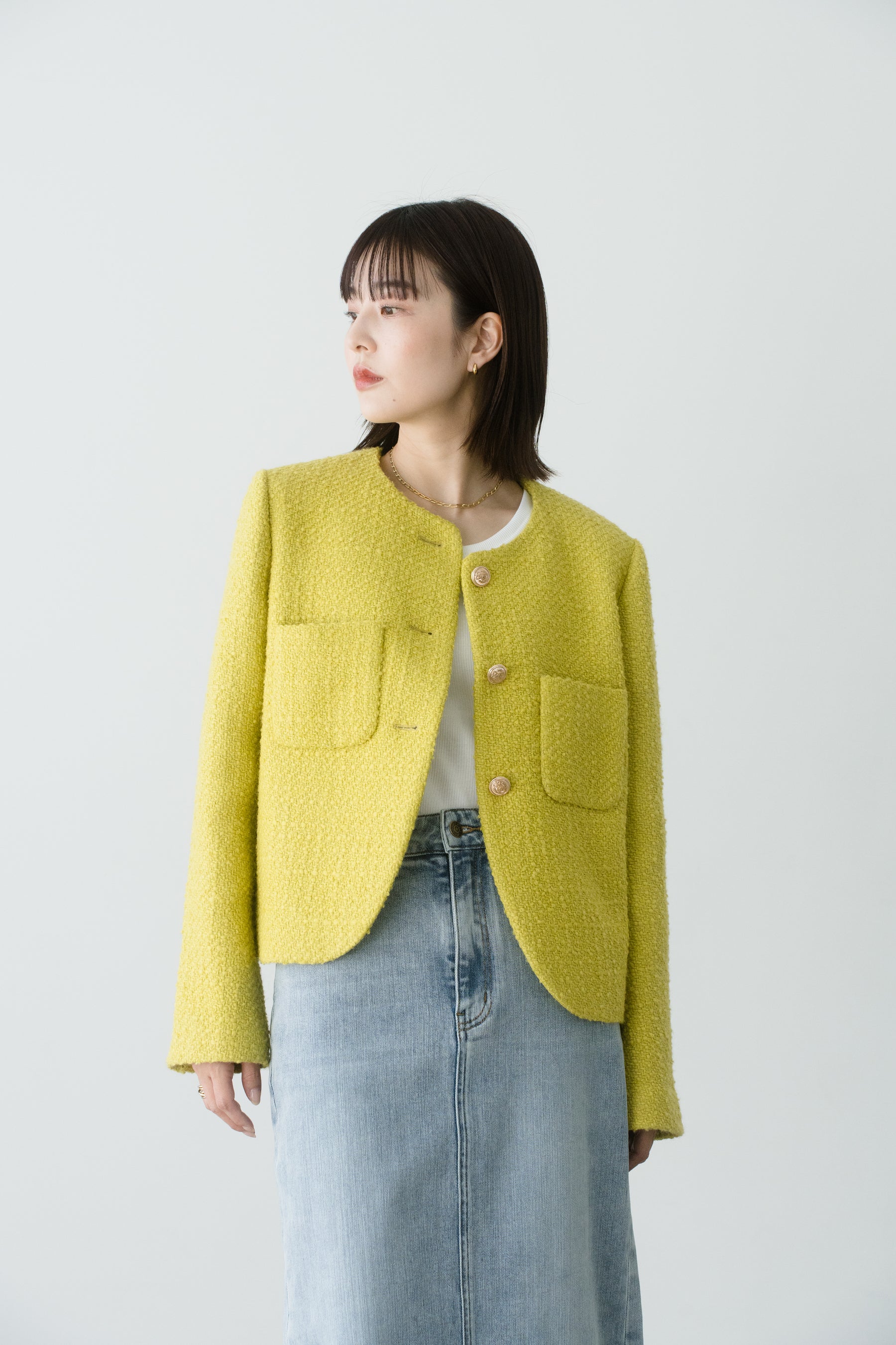 【SALE】サマーウールブレンドツイードジャケット