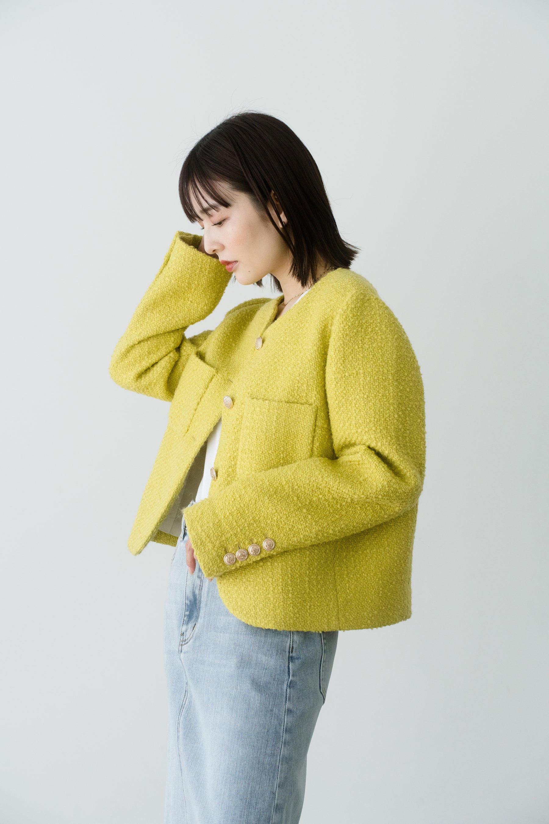 【SALE】サマーウールブレンドツイードジャケット