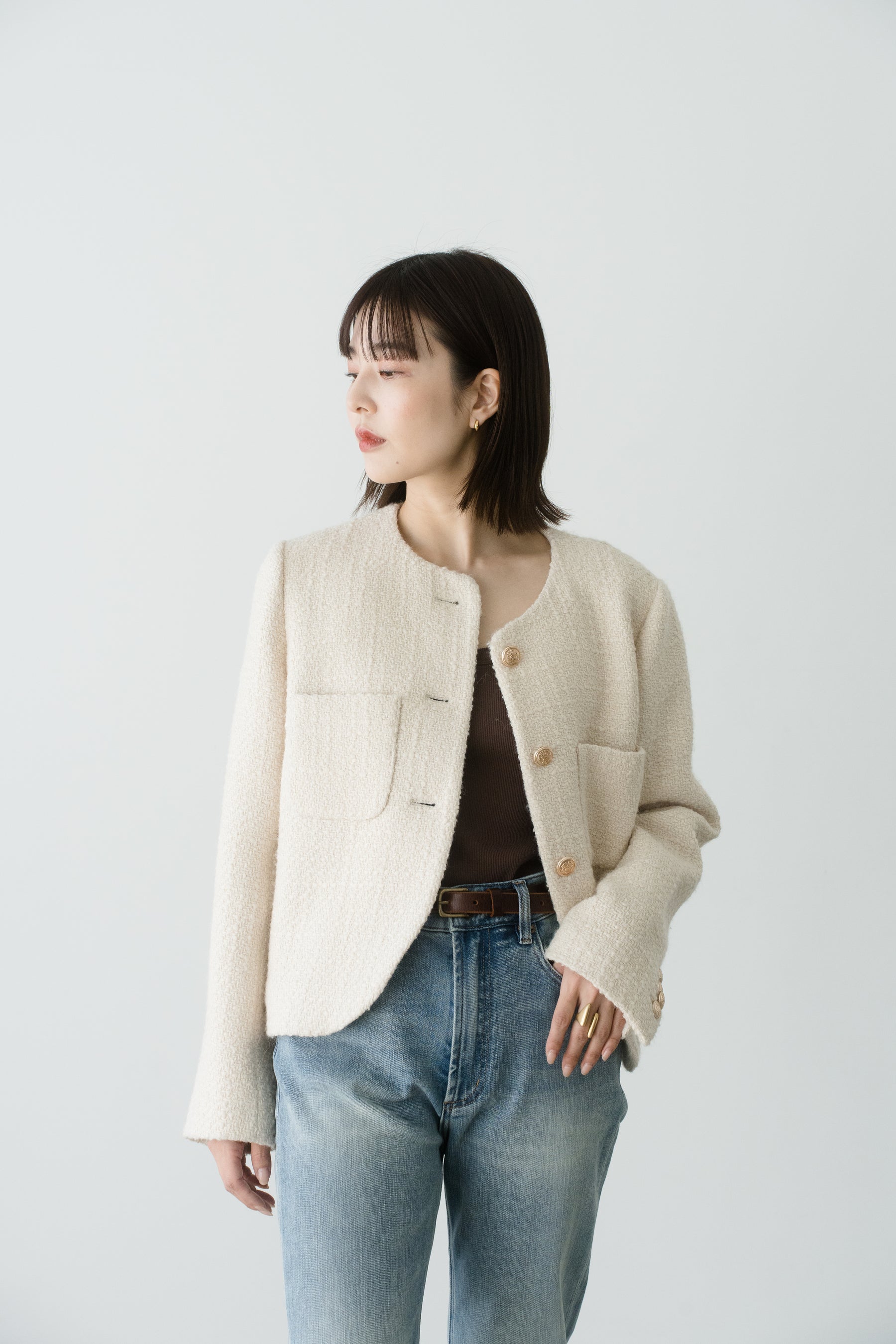 【SALE】サマーウールブレンドツイードジャケット