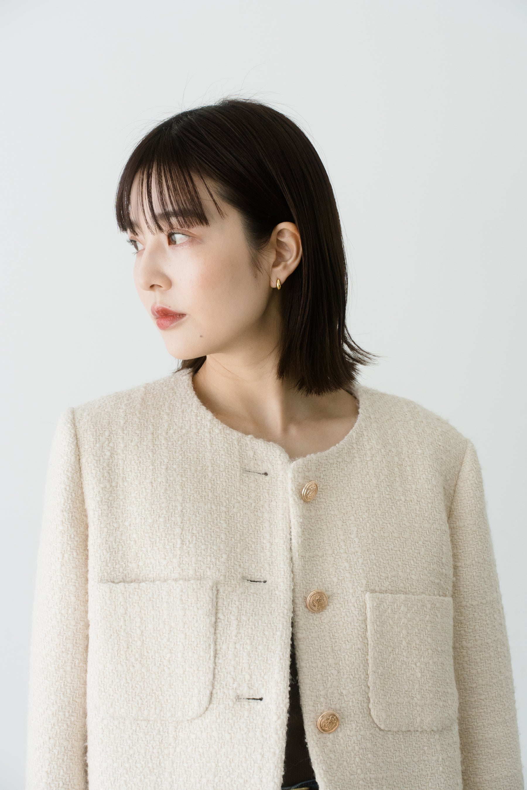 【SALE】サマーウールブレンドツイードジャケット
