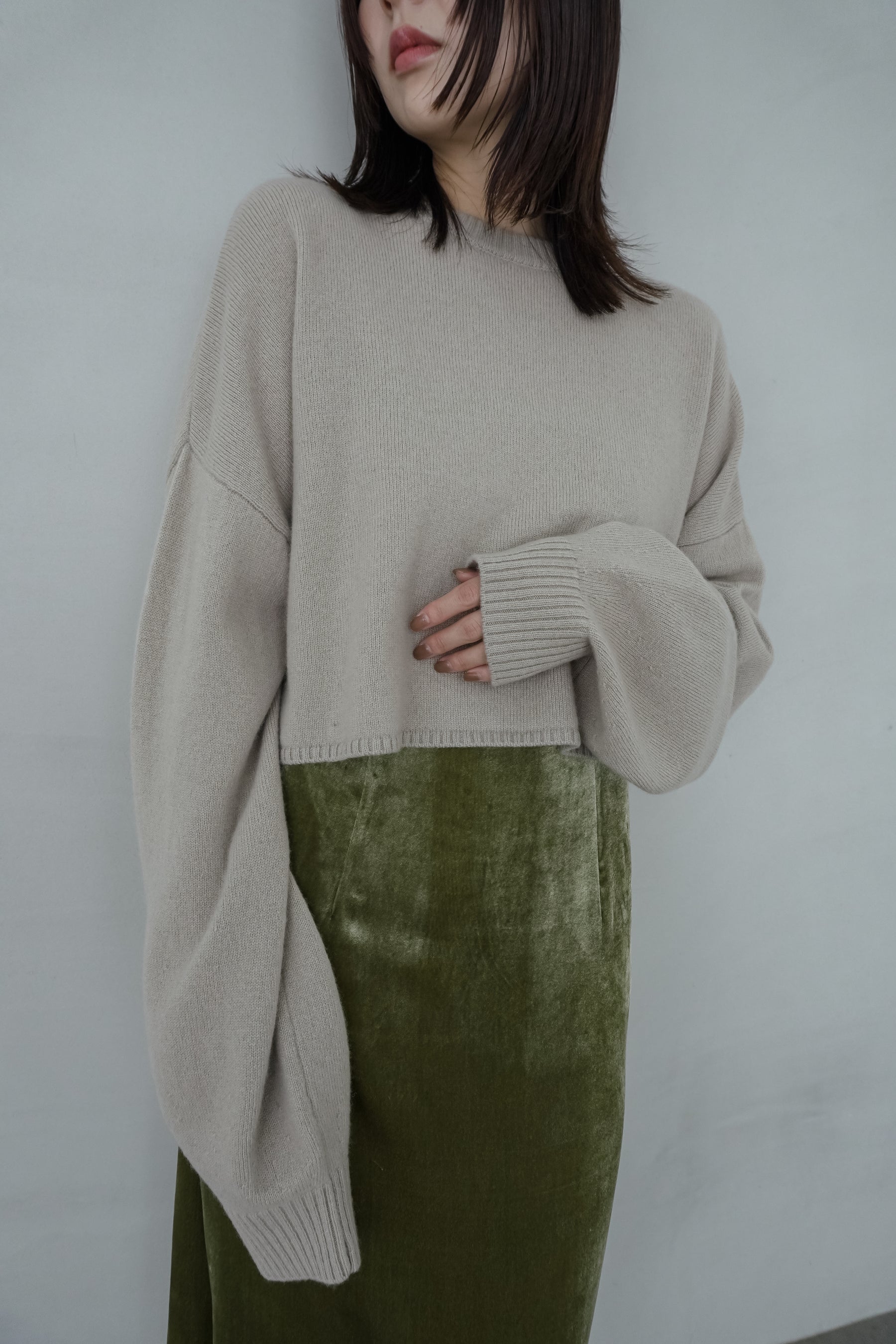 【SALE】クロップドニットプルオーバー